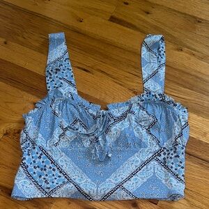 PacSun Light Blue Paisley Tank Top